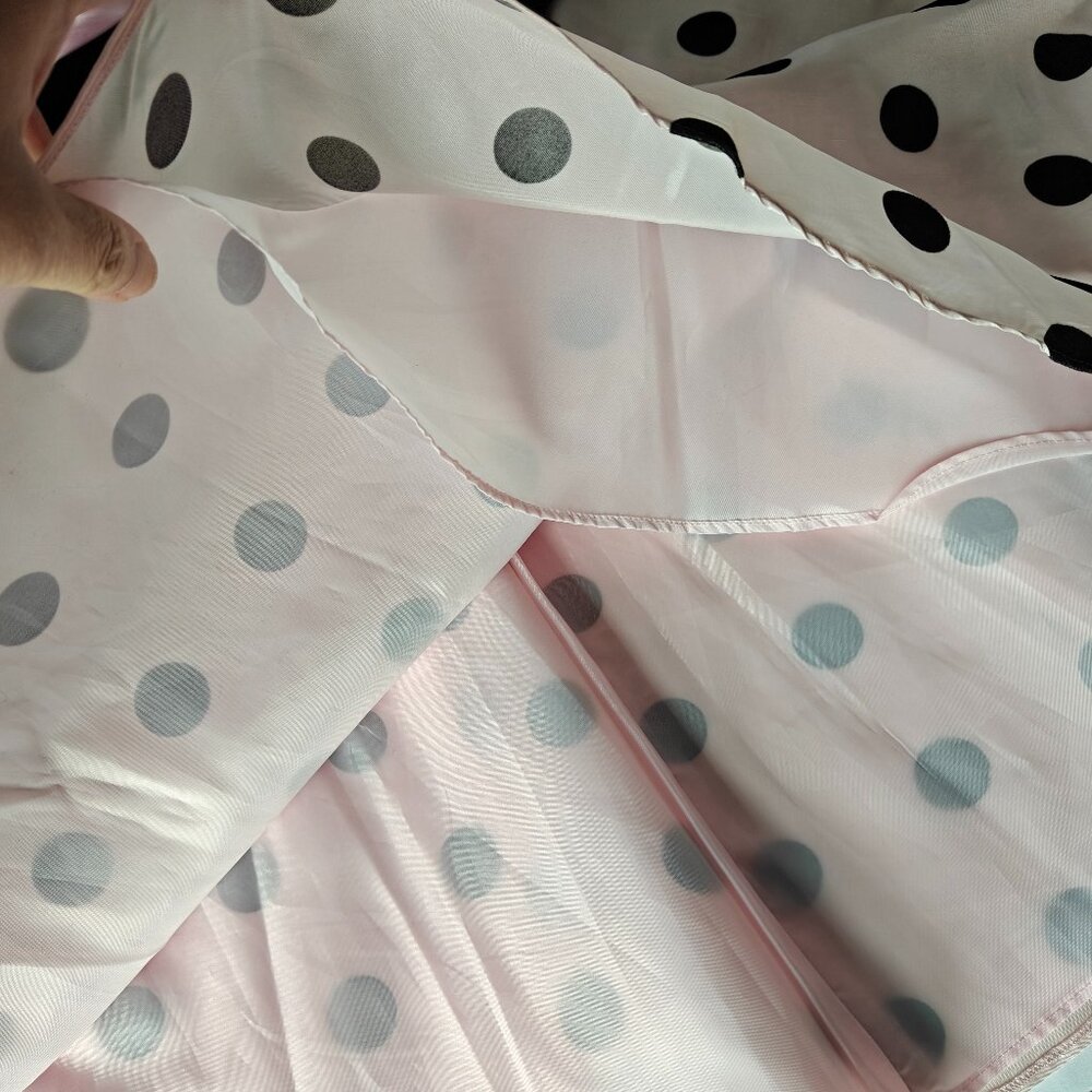 Youngland Girls Long Sleeve Party Dress Holiday Polka Dots Bow Black Pink Size 6 - Picture 5 of 6